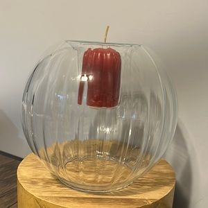 Clear Hollow Glass Sphere Votive Candle Holder